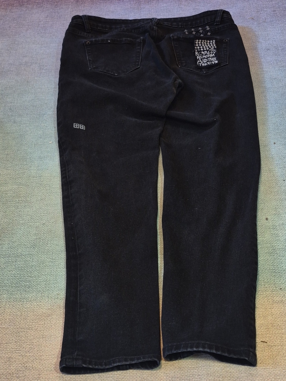 Ksubi Black Skinny Men's Jeans with Back Pocket Graphic